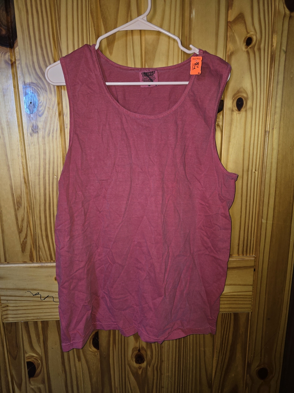Womens M Comfort Colors Rose Sleeveless Tank Top